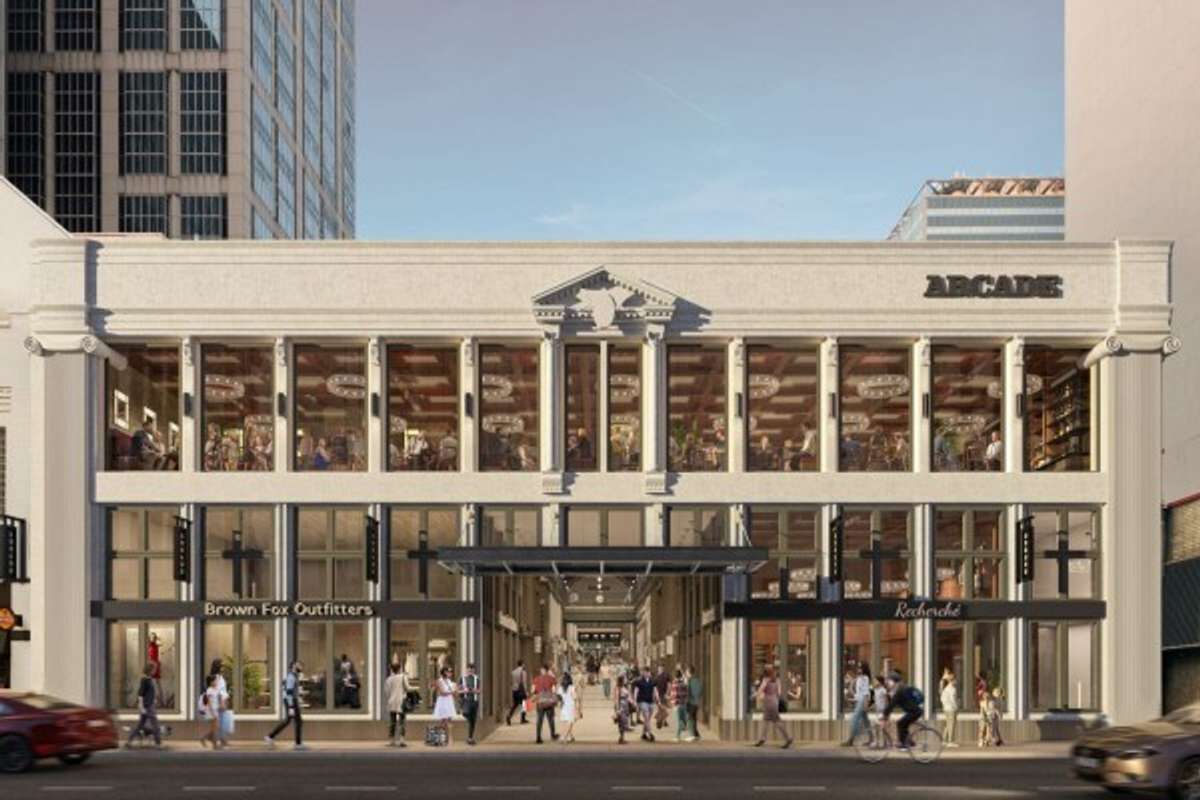 Rendering of completed renovations of Arcade across the street, stellar lineup of restaurants/ bars / retail.