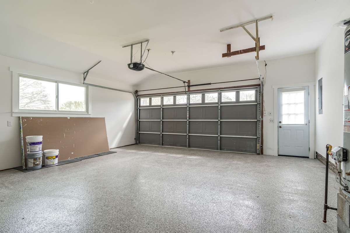 New epoxy flooring and paneling removed drywall installed.