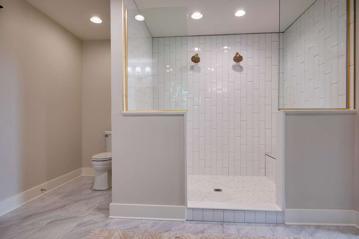 NEW Primary Bathroom Addition 2025
Floor to Ceiling Tile Shower w/ Double Body Sprayer + Bench Seat