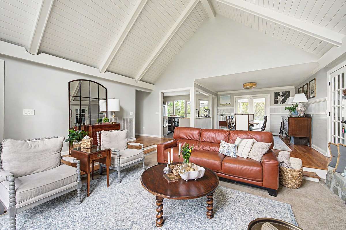 Open-concept layout connecting living, dining and kitchen