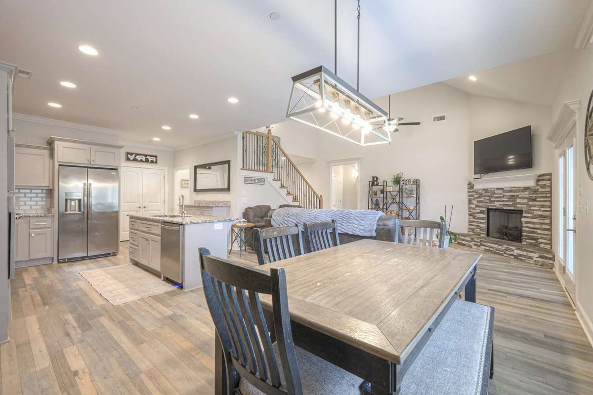 Enjoy the eat-in kitchen and never miss a moment of the action.