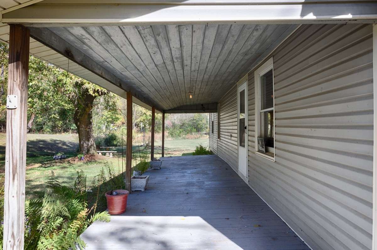 Covered front porch with home entry