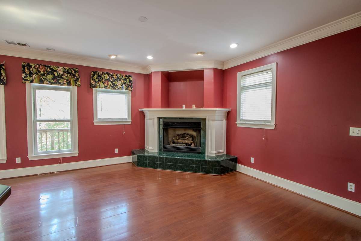 Dining area complete with a fireplace!