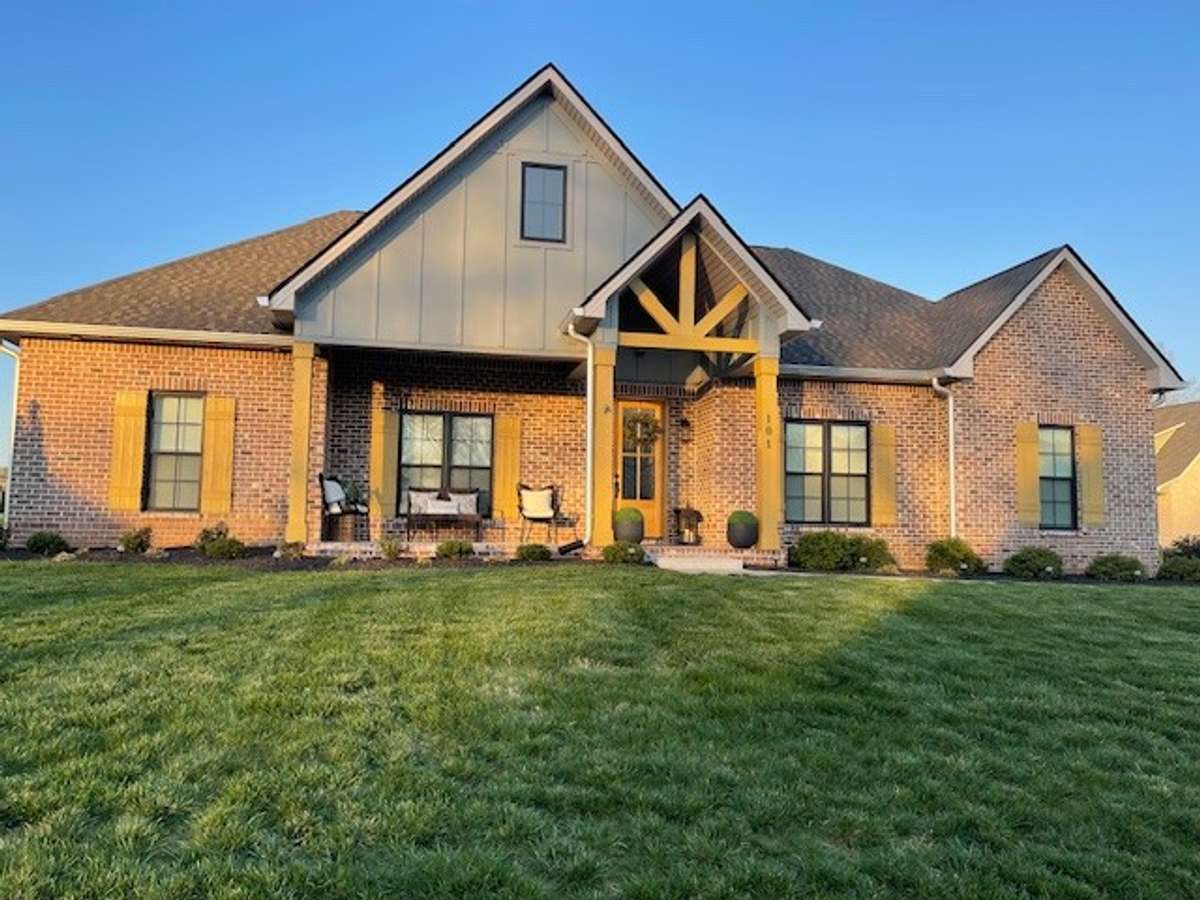 Front view of this Beautiful Home. Large Covered Front Porch