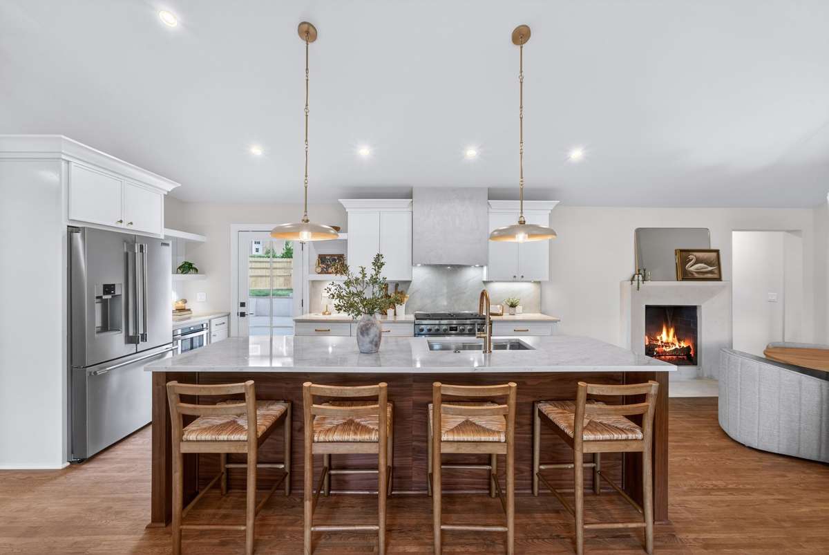 The thoughtful kitchen layout is perfect for hosting guests and everyday living.