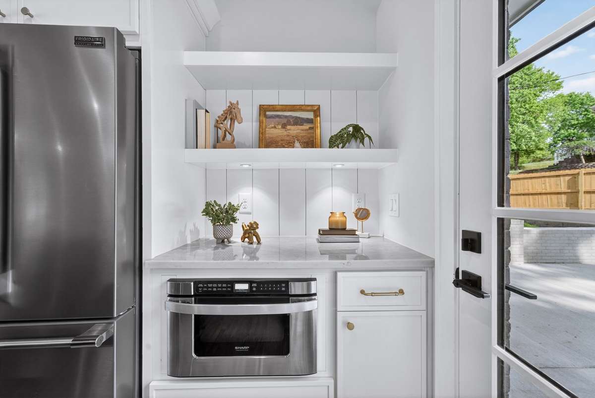 The perfect nook for a coffee station.