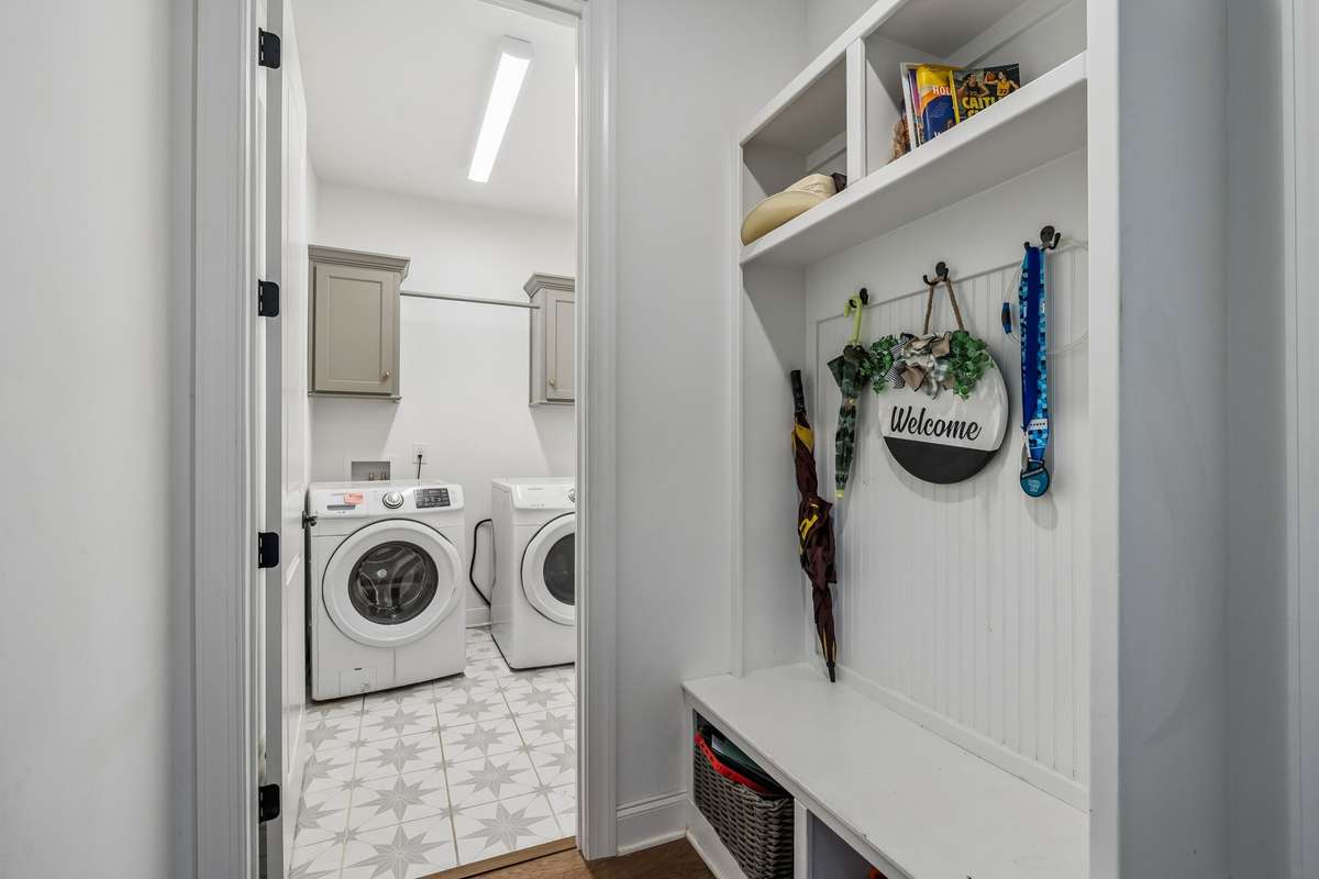 Drop off area and laundry room.
