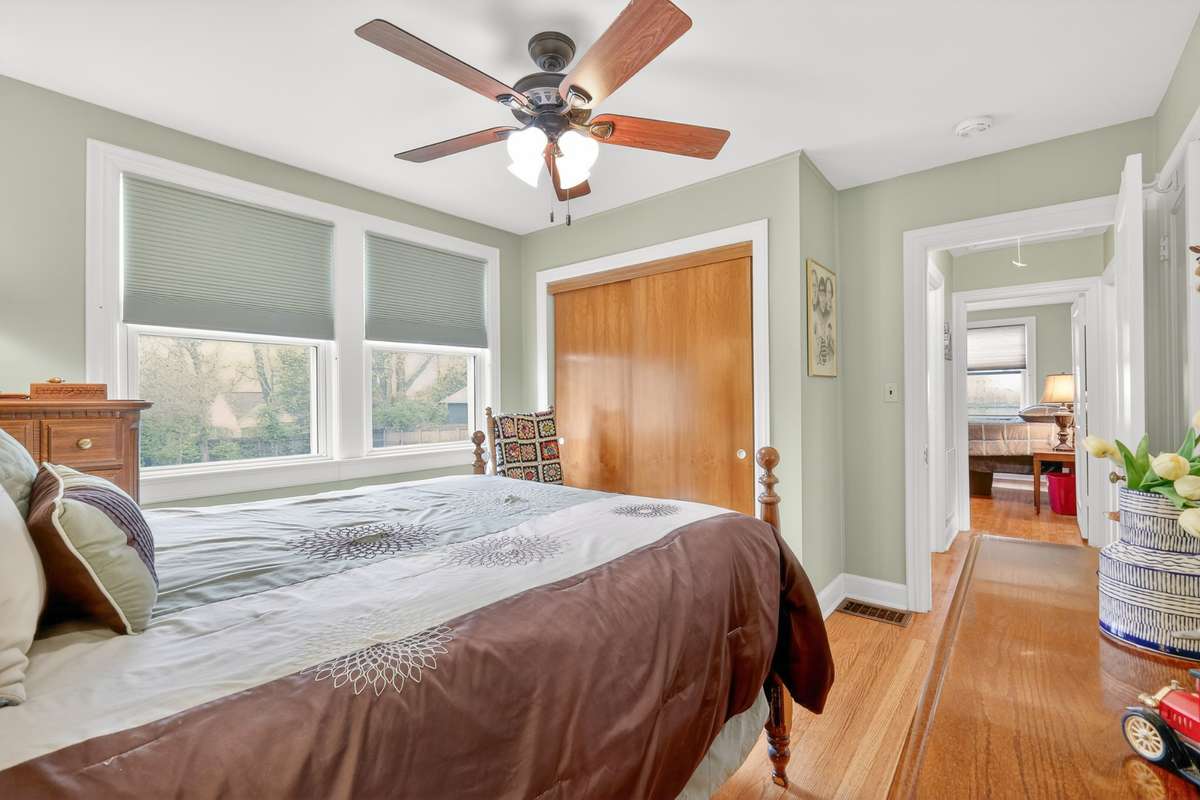 Double closet in the owner's bedroom