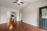 Spacious Living room with vaulted ceilings