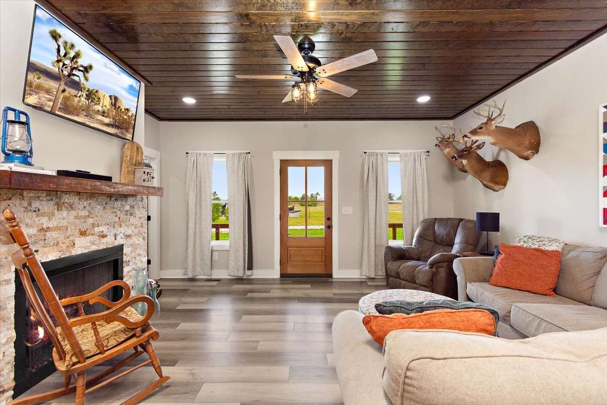 This is a view of the front door that goes out to the front porch.