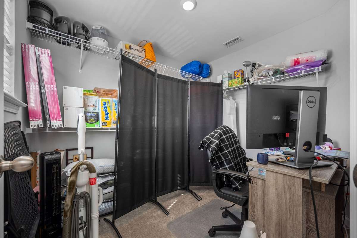 Large closet in secondary bedroom allows current owner to utilize as a home office!