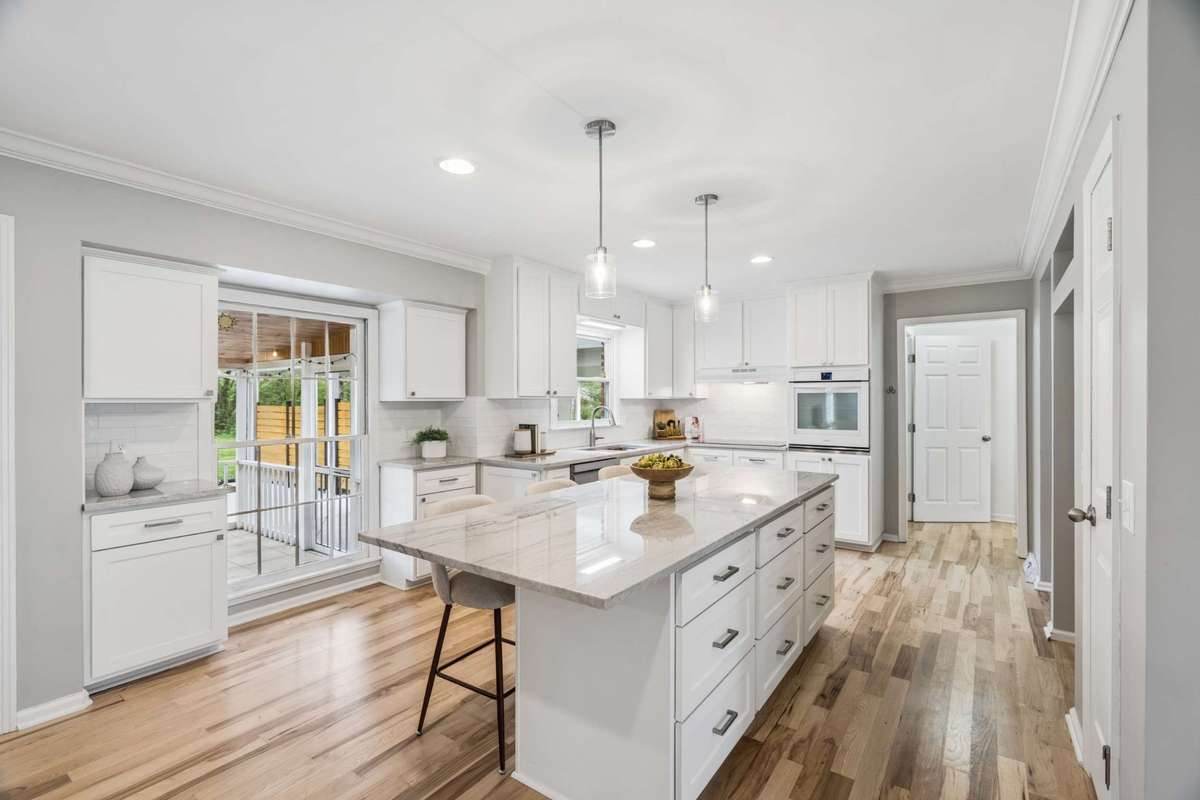 Beautifully remodeled kitchen with tons of cabinet and counter space