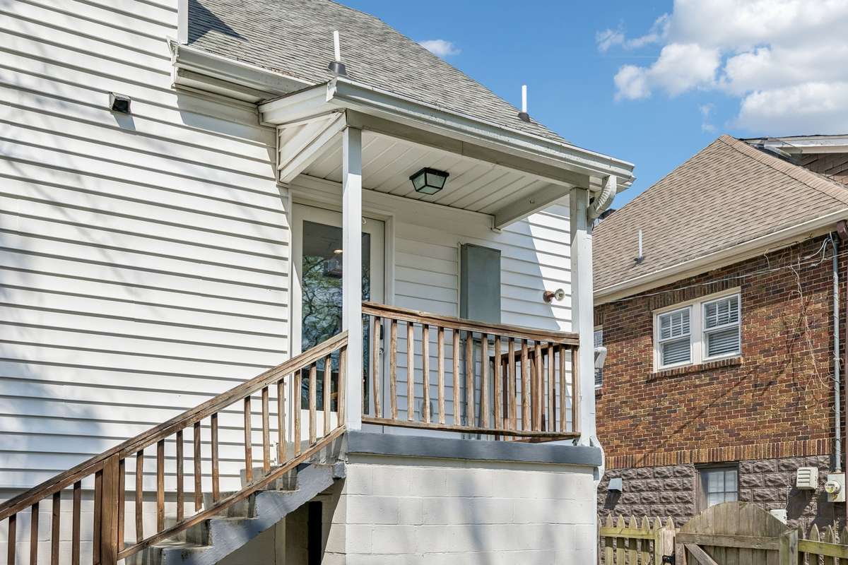 Main floor door and porch