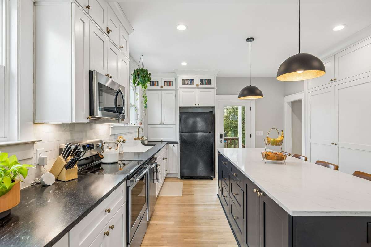 Renovated Kitchen has maintained the Historic integrity and added modern convince