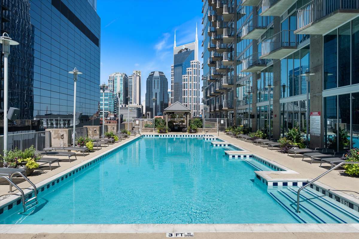 Pool overlooking Batman building