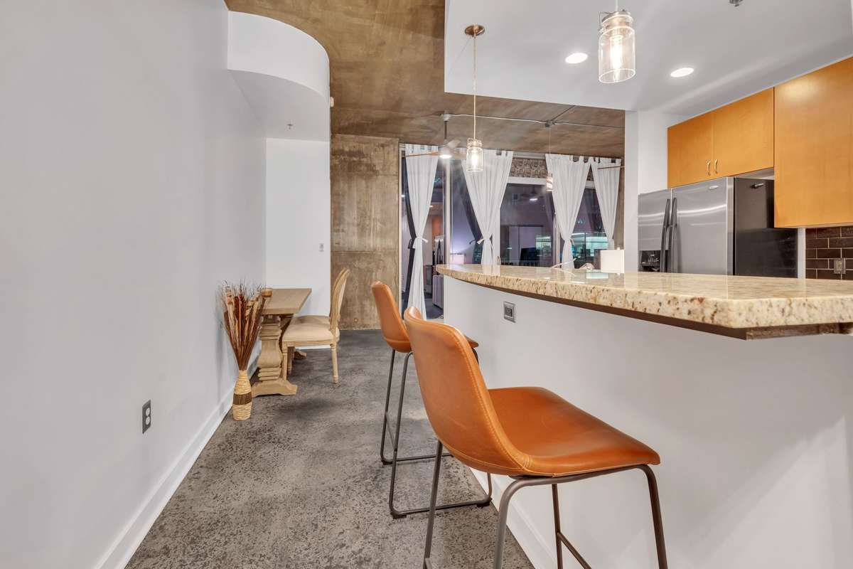Bar seating. Pantry behind this area.