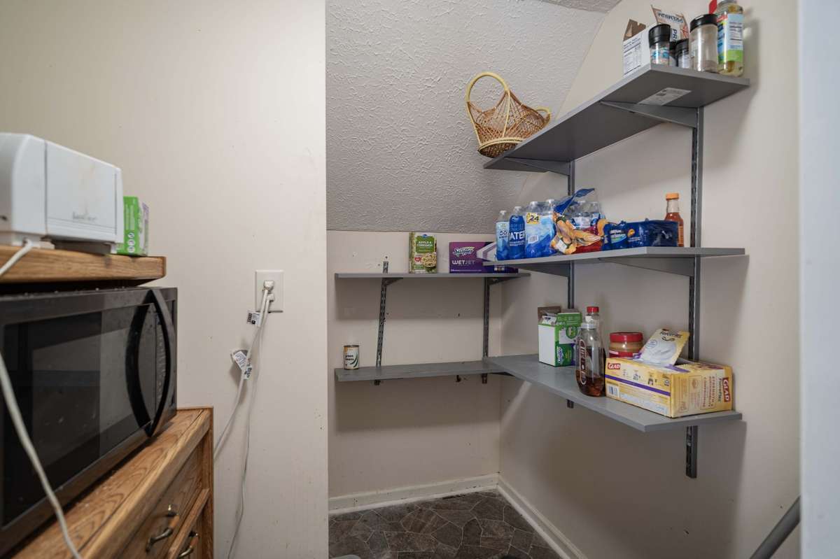 Spacious pantry with lots of room for storage