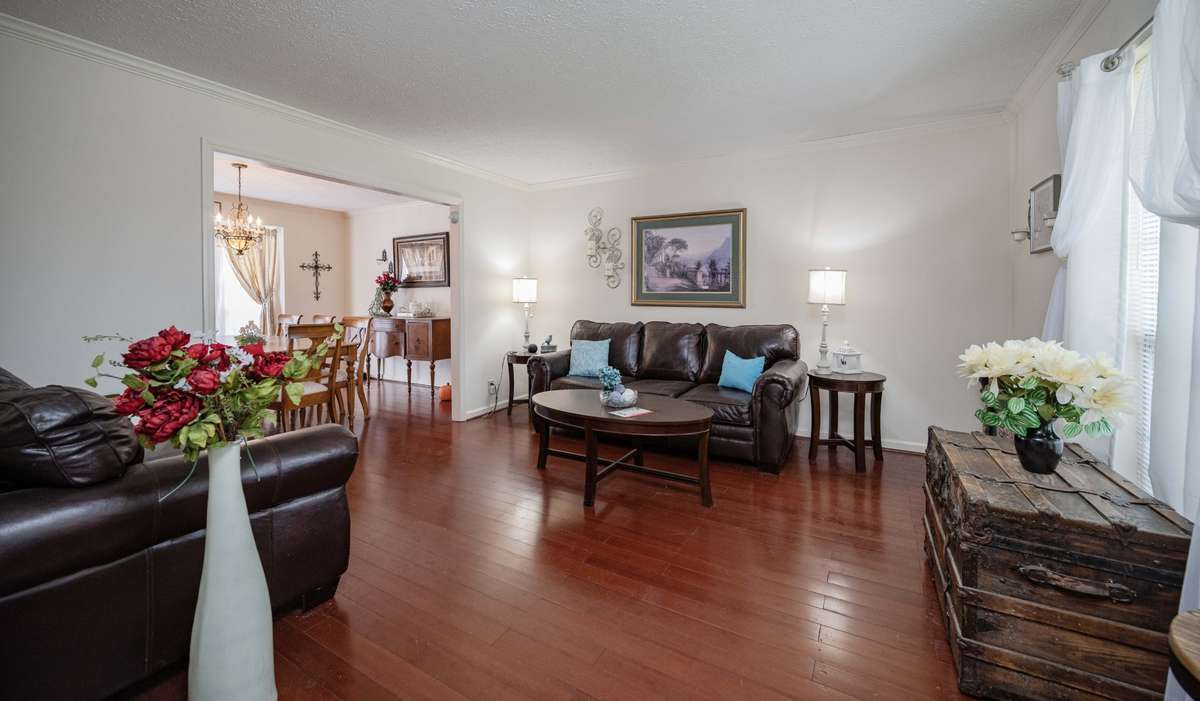 Upon entry there is a gathering room with formal dining in rear.  Spacious room for a family or entertaining.