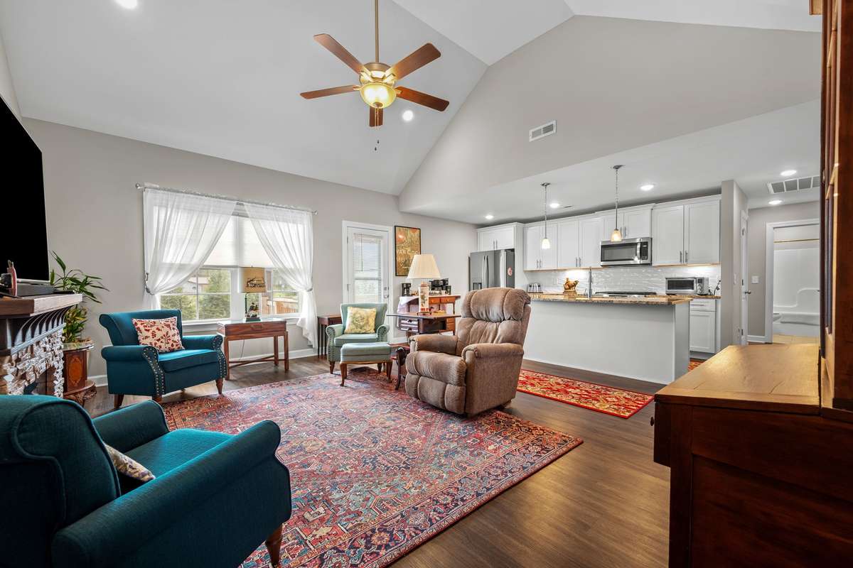 Living Room is open to the Kitchen.