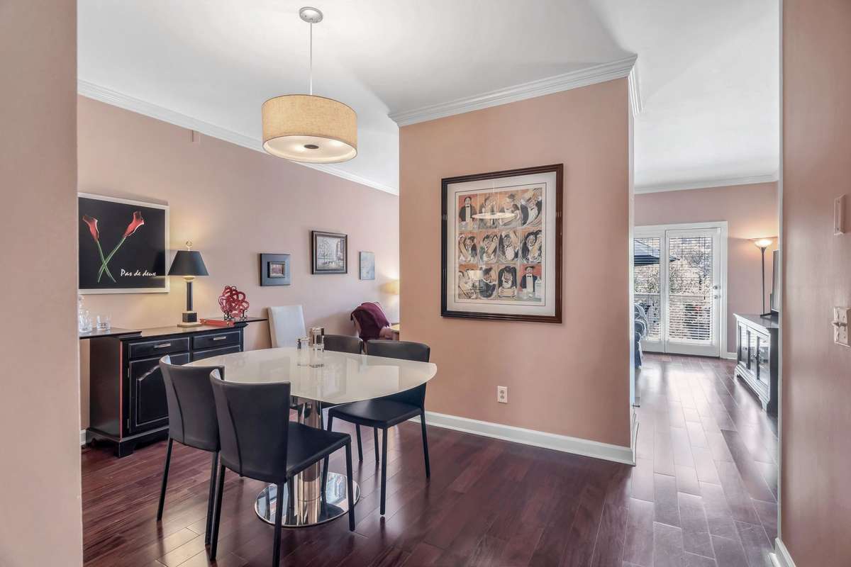 Dining room sits conveniently in between the main living space & the kitchen for perfect entertainment flow.
