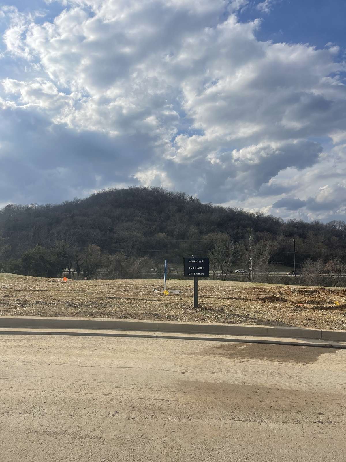 View of Homesite 6 where a buyer can build one of any four home plans that Toll Offers for Franklin Ridge.