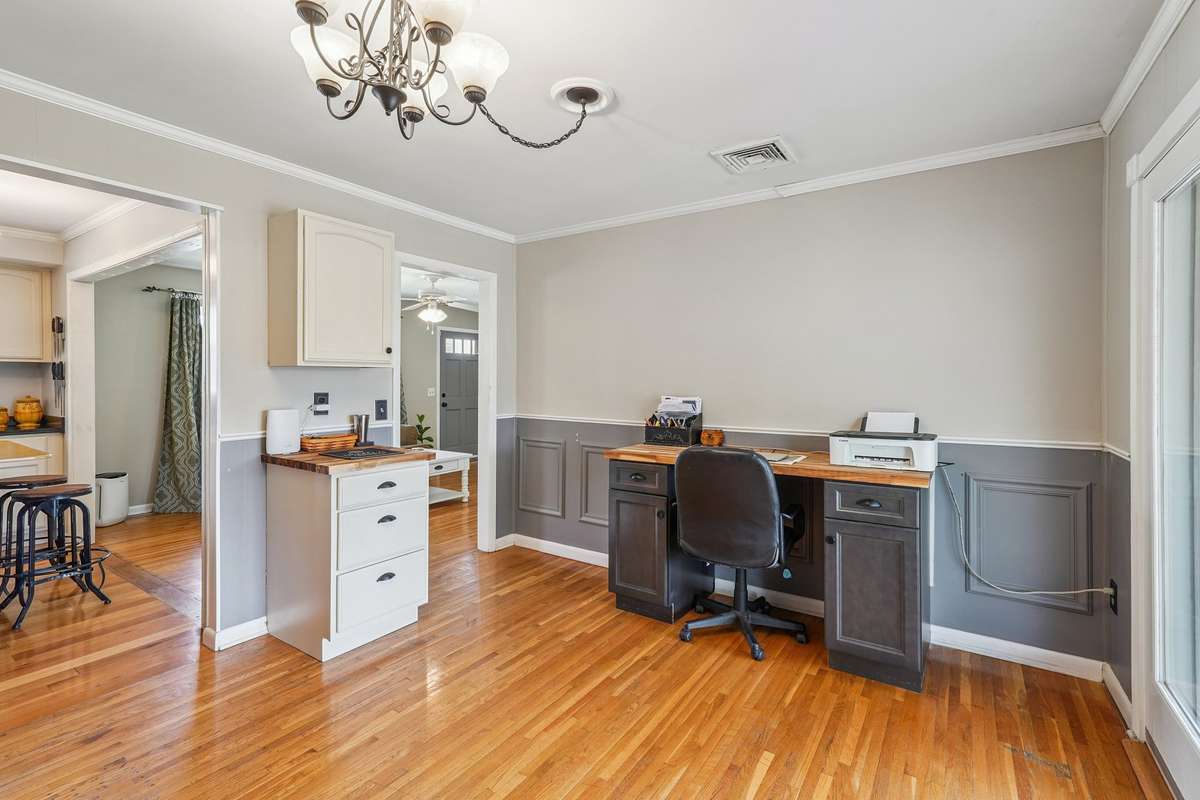 This room could be for dining or working from home