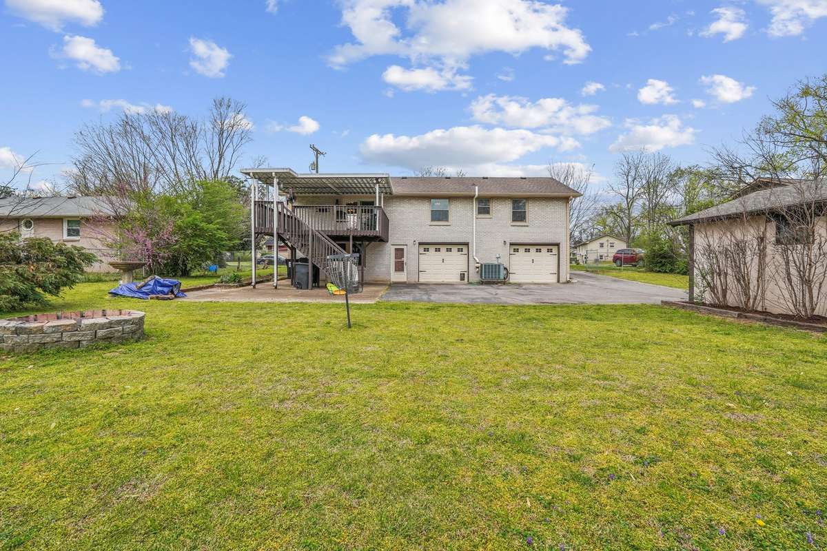 Enjoy room for a firepit in the nice level back yard
