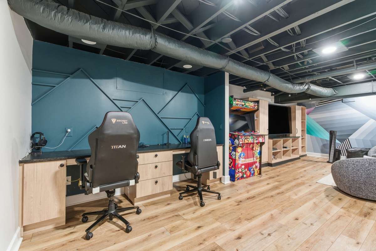 The basement was finished out in 2021. Great space and wonderful storage options.