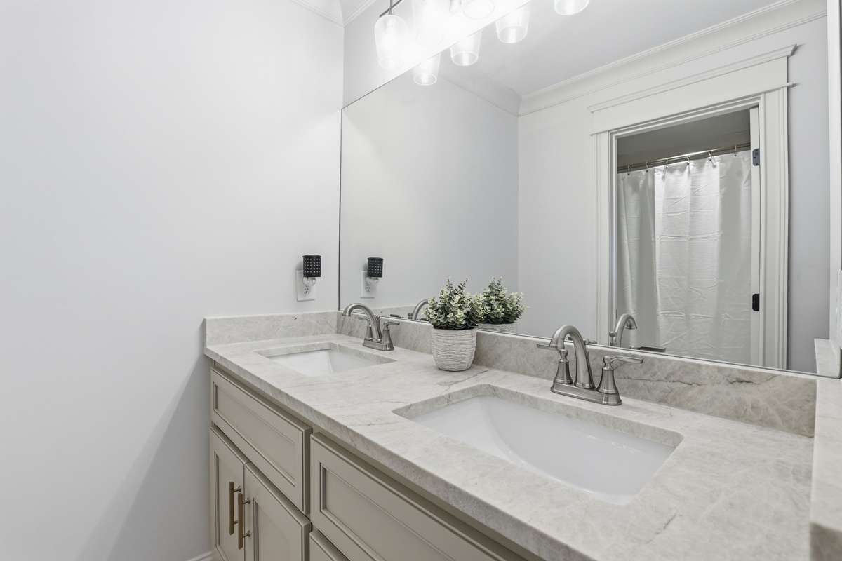 Bathroom #3 upstairs with double vanities