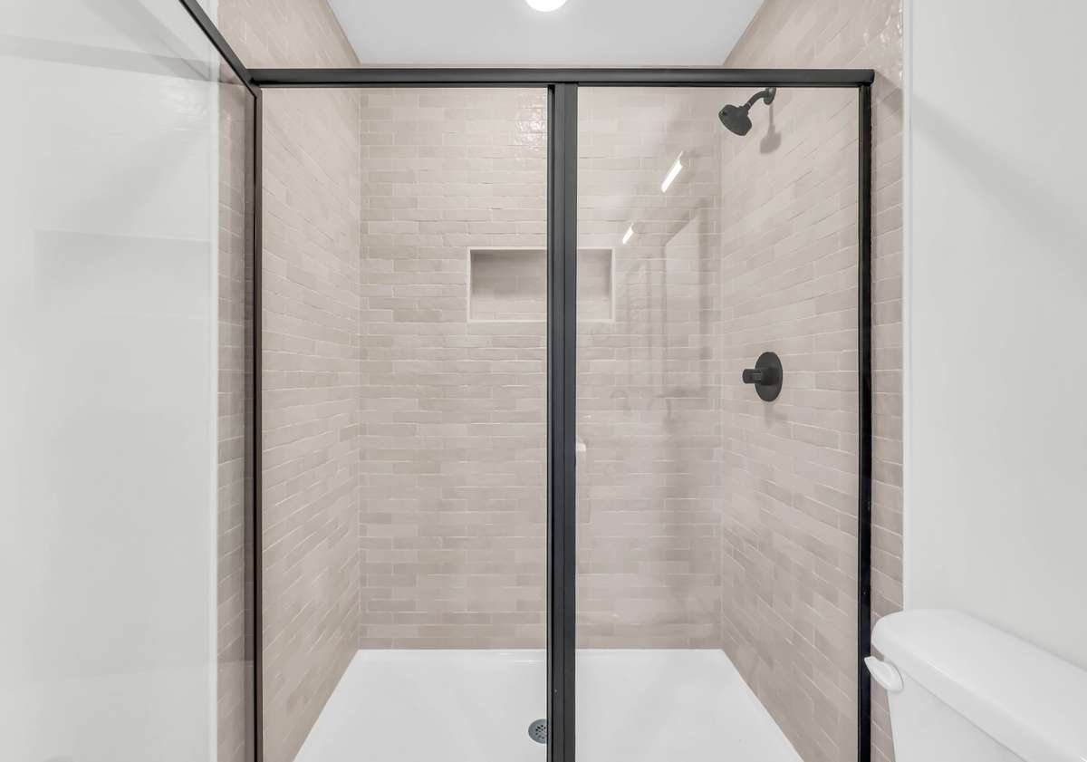 Big beautiful tile shower in the master suite