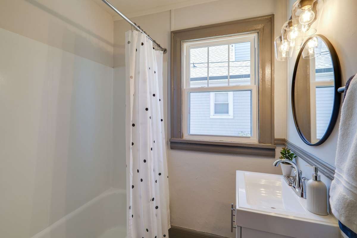 Unit A:  Relax in your refinished tub!  New blinds have been installed since photo was taken in 2021.