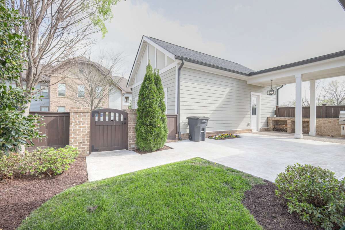 The backyard is a private courtyard