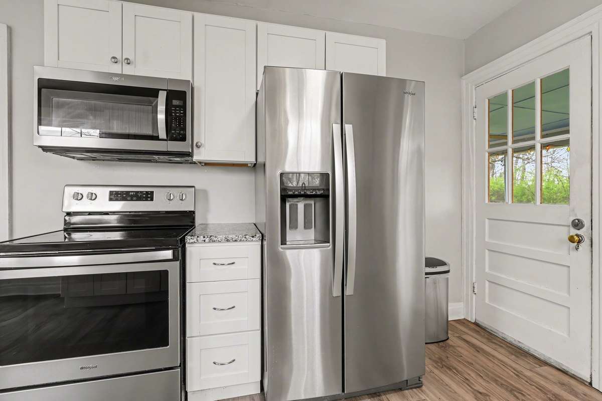 Extra cabinets and a filtered water line through the refrigerator.