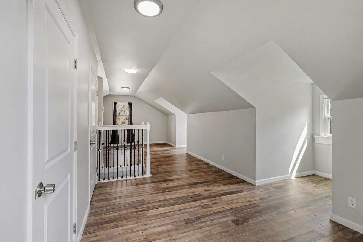 Large second floor bedroom with a very large closet and full bath.