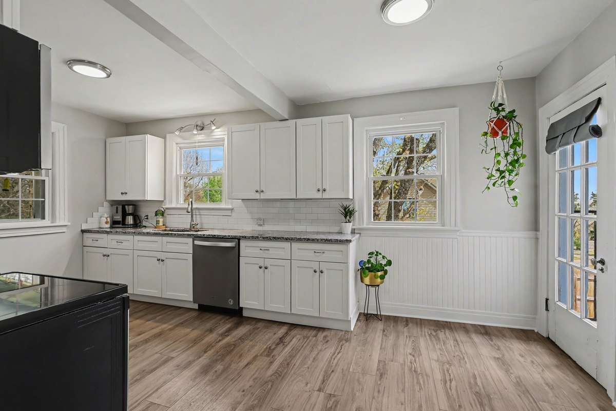 Add a kitchen table of your choice for enjoying meals indoors!
