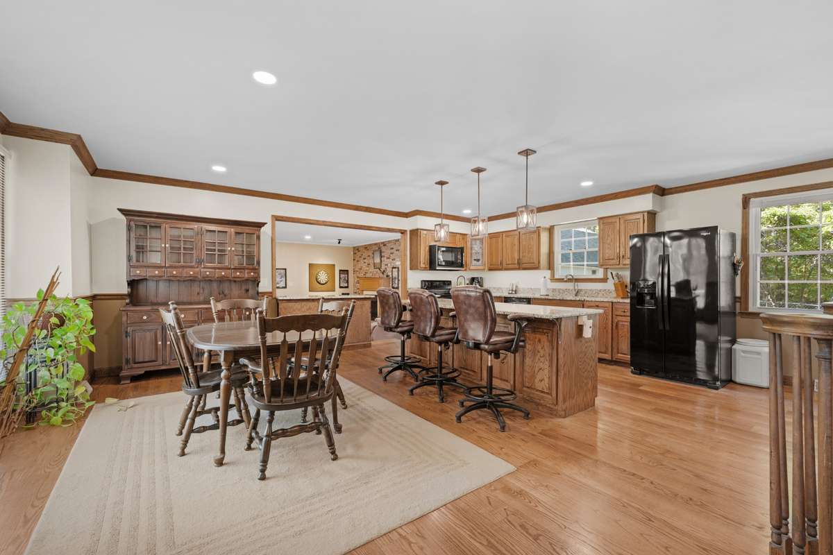 Looking from kitchen into bonus room