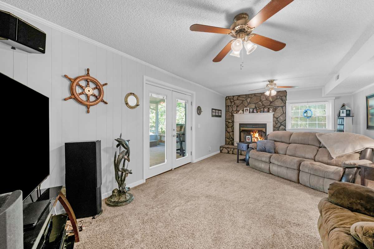 French doors lead out to your screened in porch