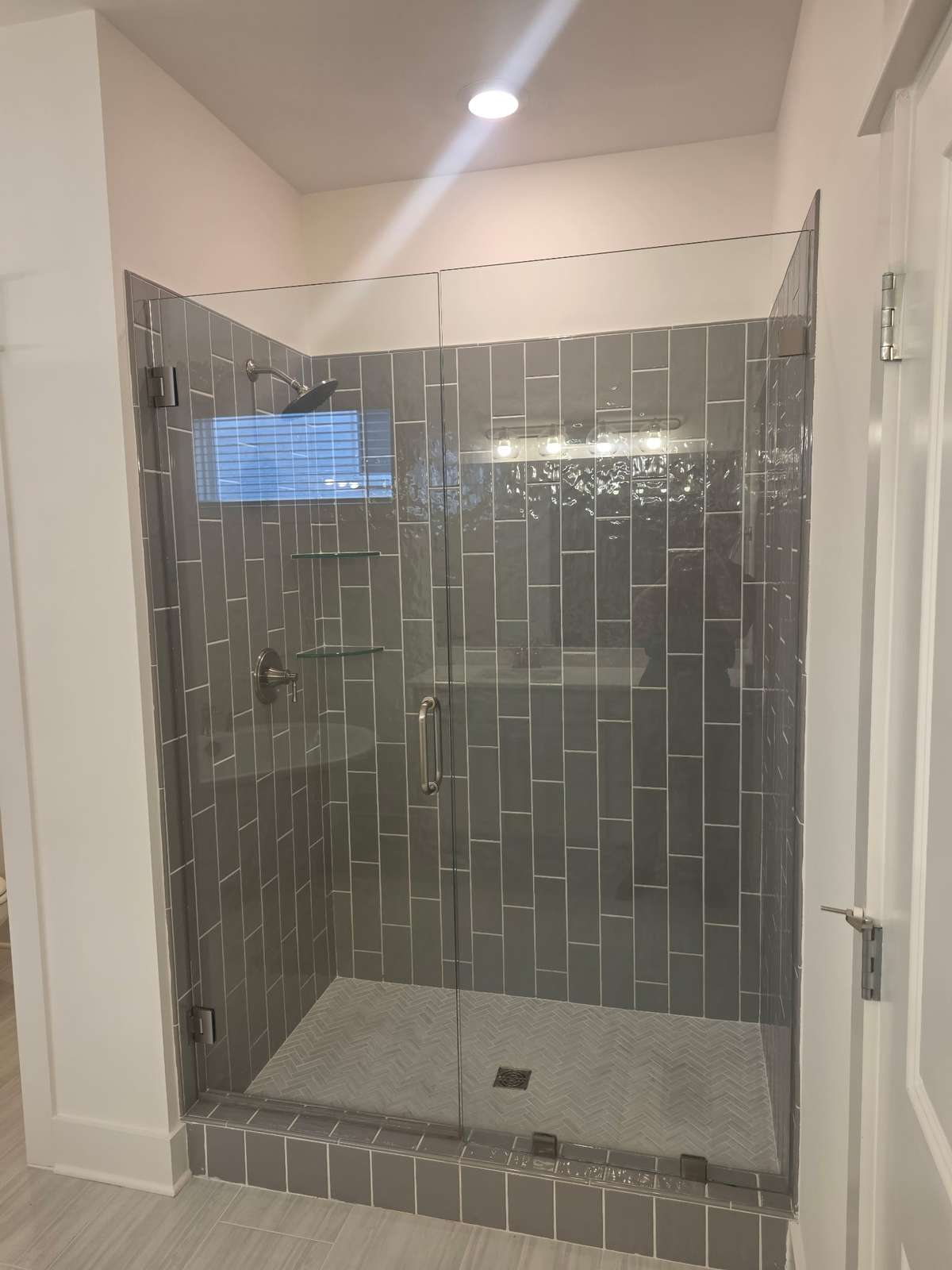 Walk-in tile shower in Primary Bath