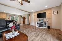 Love the designer features in this home like this custom wall.