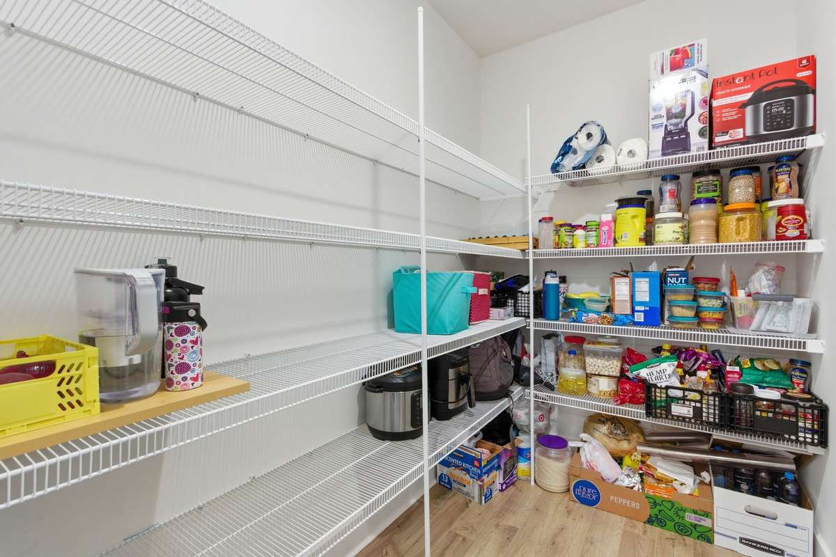 Massive walk-in pantry offering incredible, organized storage space.