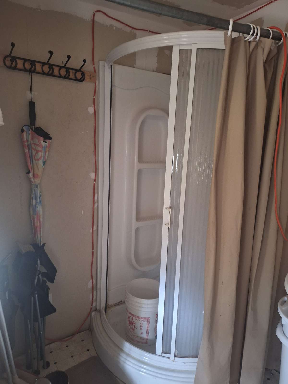 Shower in utility room