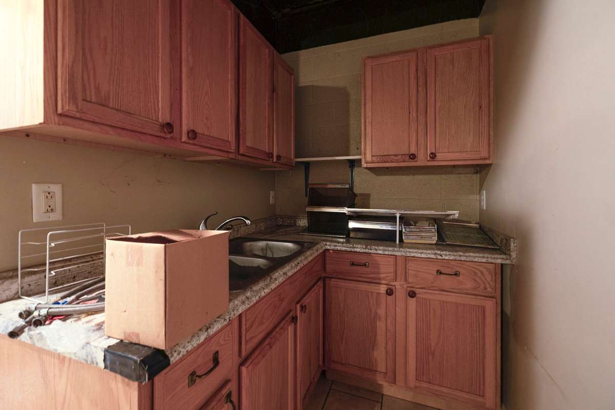 Kitchenette area in the basement.