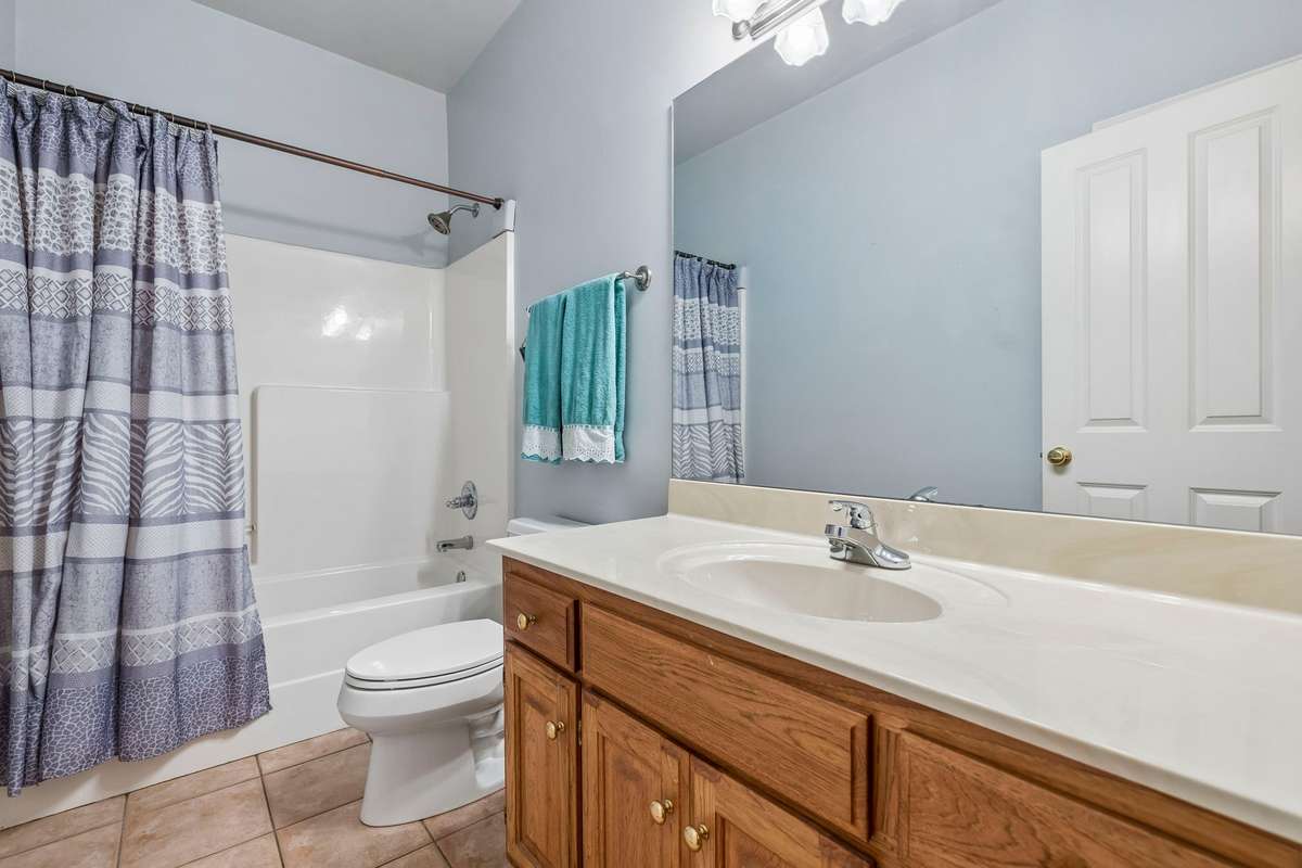 Hall bath on main level.