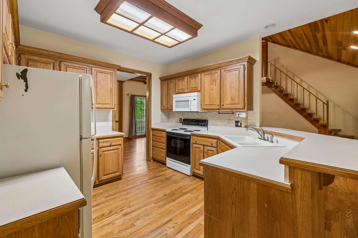 Lots of countertop workspace.