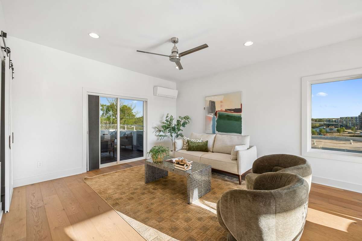 The spacious layout leaves room for multiple furniture combinations.
