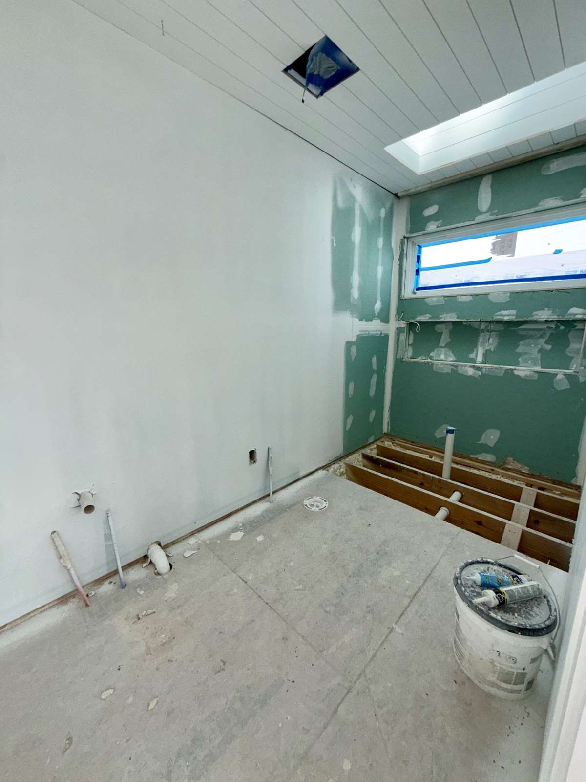 First bath plumbed for shower, vanity and toilet.