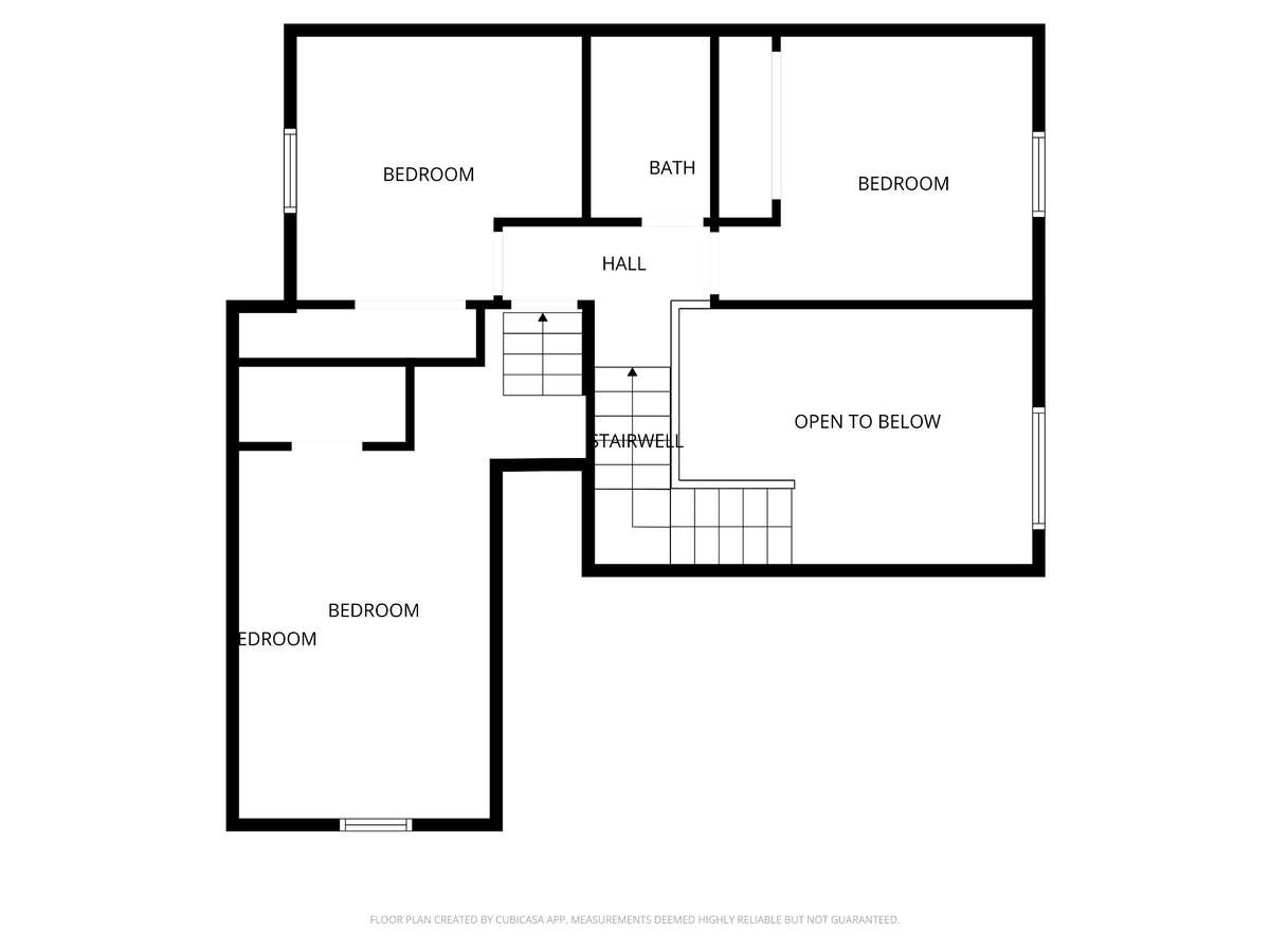 Upstairs floorplan of home