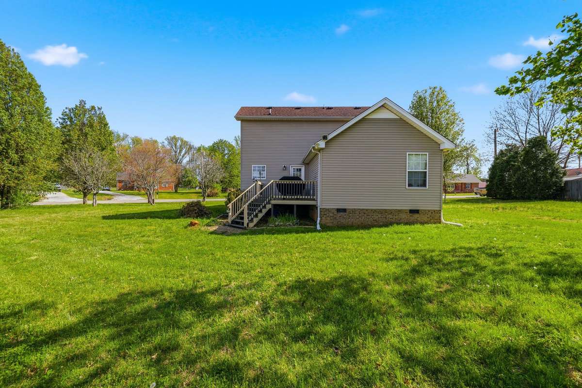 Back of home with a deck!