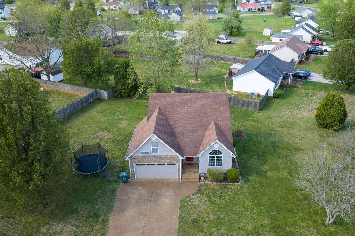 Aerial view of home.