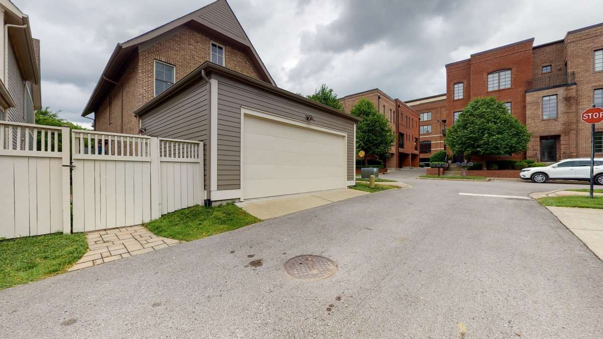 Alley load two-car garage